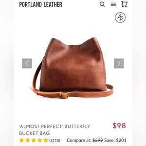 Portland Leather Company ‘almost perfect’ butterfly bag in Nutmeg